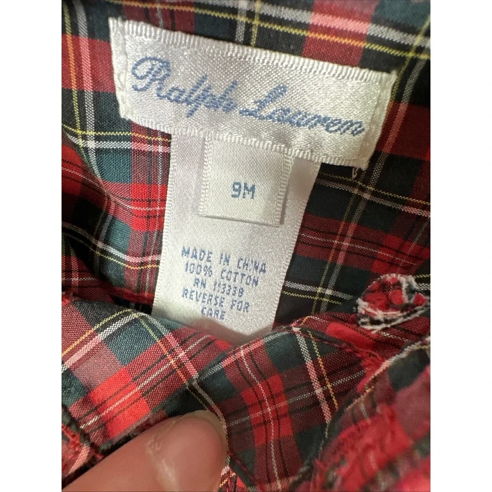 Lot of 4 Baby Boy Ralph Lauren Outfits‎ Romper Plaid Red Blue Jacket 9m & 3m